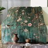 Lomsoe Vintage Plum Blossom & Bird Print Flannel Blanket - All Seasons Soft and Warm Throw Blanket for Napping, Camping, Travel, Office - 3 of 4