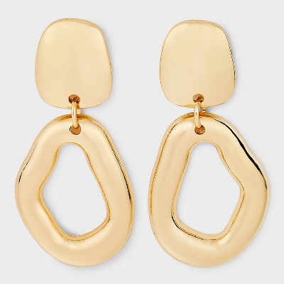 Irregular Post and Link Drop Earrings - Universal Thread™ Gold: Nickel-Free Metal, 2.17" Length, 7.8g Weight