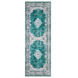 Area Rugs for Living Room Bedroom Dining Room Nursery Office Hallways, Washable Large Boho Vintage Bohemian Distressed Oriental Carpet Non Slip - 1 of 4