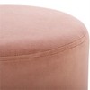 BirdRock Home Round Velvet Ottoman Foot Stool - Dusty Rose - 3 of 3