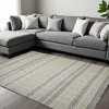 Gray And Brown Striped Flatweave Handmade Distressed Area Rug With Fringe - 2 of 4