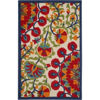 Nourison Aloha Transitional Floral Outdoor Rug