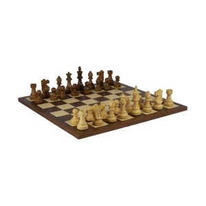 3.75" Sheesham & Boxwood Staunton on 17.25" Dark Rosewood & Maple Board Board Game - 1 of 2