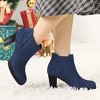 Allegra K Women's Round Toe Block Heels Chelsea Ankle Boots - 2 of 4