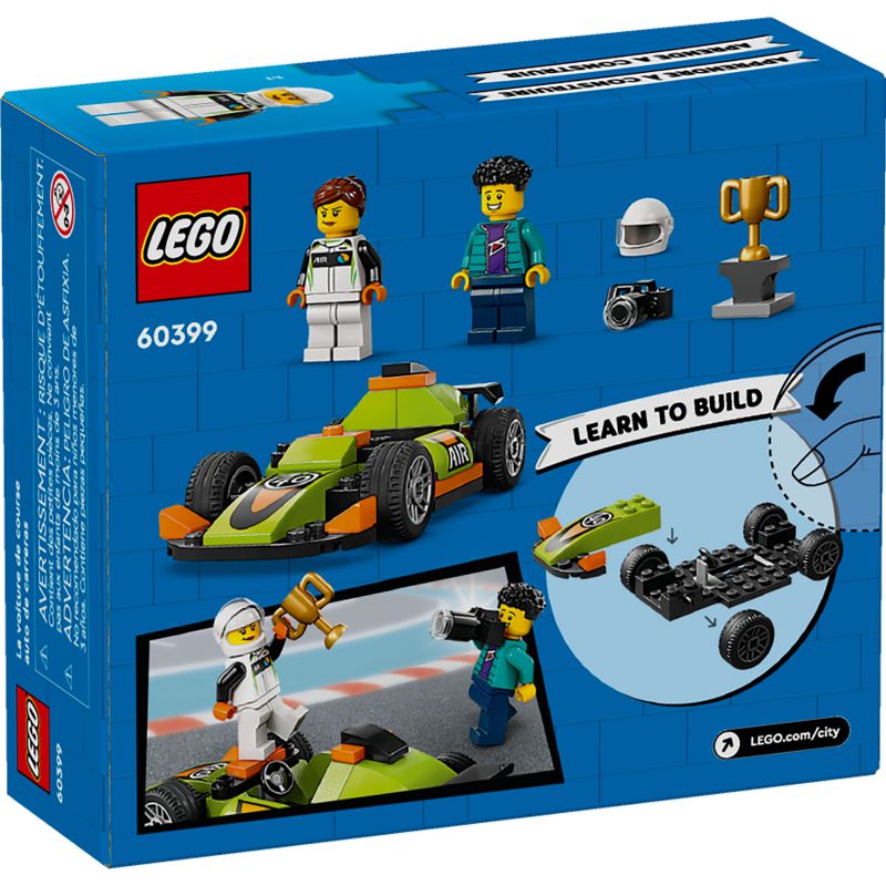 LEGO City Green Race Car Set, Racing Vehicle Toy 60399, 5 of 8