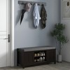 TUYOHW Entryway Shoe Bench Storage Ottoman with Sliding Doors, Adjustable Shelving with 6 Compartments and Padded Seat - 4 of 4