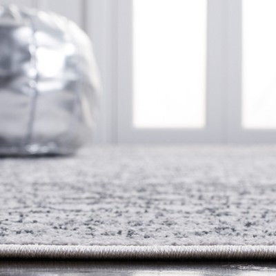 Modern Abstract Gray Square Synthetic Area Rug - 6'7" Easy Care