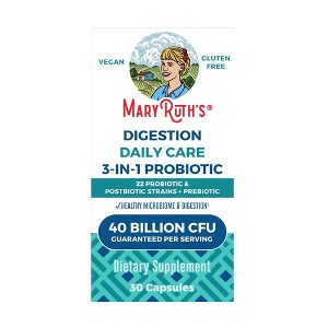 MaryRuth's Daily Digestion Care 3-in-1 Probiotic Capsules - 30ct - 1 of 4