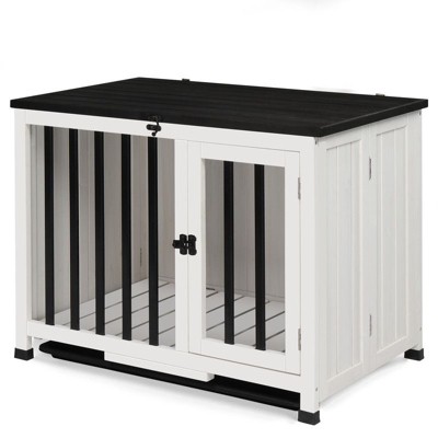 Karl Home Portable Foldable Solid Wood Indoor Cage with Pull Out Tray
