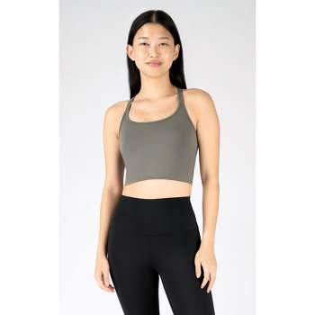 90 Degree By Reflex - Women's Ribbed Cropped Tank Top With Padded