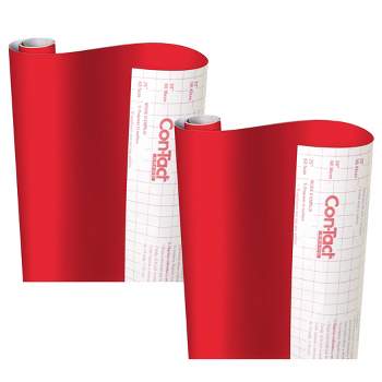 Con-Tact® Brand Creative Covering™ Adhesive Covering, Red, 18" x 16 ft, 2 Rolls