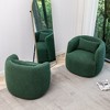 KINWELL 34" Wide Boucle Fabric Upholstered Swivel Armchair (Set of 2) - 3 of 4