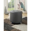 Simple Relax Round Leatherette Upholstered Ottoman, Grey - 2 of 4
