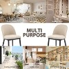 Dining Chair Set of 2, Linen Upholstered Kitchen Chair with Thick Cushions Seat and Curved Backrest,Beige - 4 of 4