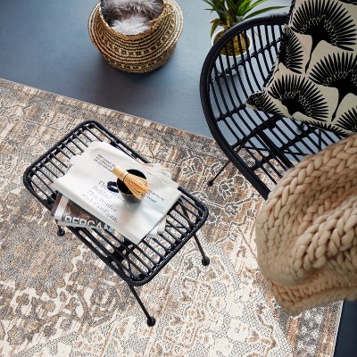 Easy-Care Reversible Gray Synthetic 5' x 7' Area Rug