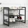 Yukimo 24"H Adjustable Metal Shoe Rack - Adjustable Angles, Space-Saving Shoe Organizer for Entryway/Front Door/Closet/Bedroom, Black - 3 of 4