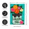 Evergreen Welcome Y'all Polka Dot Flowers House Burlap Flag - 2 of 4