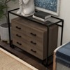6 Drawers Dresser, Steel Tempered Glass Triamine Board Raised Bottom Six Drawer Storage Cabinet ， for Living Room Bedroom - 4 of 4