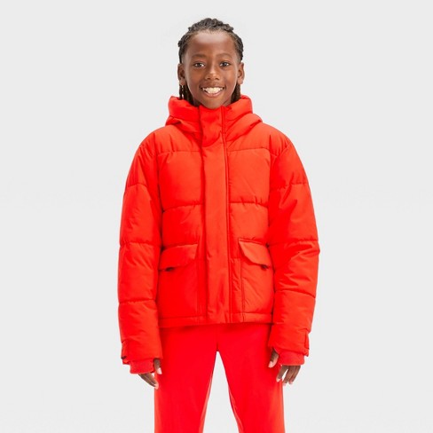 Men's High Pile Fleece Lined Jacket - All In Motion™ Red Orange M