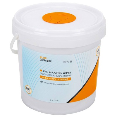 Miami CarryOn 75% Alcohol Sanitizing Wipes Bucket - 500ct