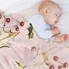 FIONECA Blush Pink Holly Berry Christmas Blanket with Gold Accent Pattern Cozy Soft Holiday Throw 30x40 inches - 4 of 4