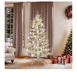 6ft Prelit Birch Tree Artificial Christmas Tree with 300 Warm-White & Multi-Color Switchable Fairy Lights 550 PE Tips - 1 of 4