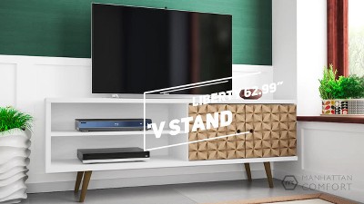 Liberty Modern 68'' Black Engineered Wood TV Stand with Cabinet