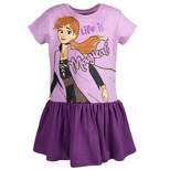 Disney Frozen Elsa Anna Moana Princess Rapunzel Jasmine Belle Girls French Terry Dress Toddler