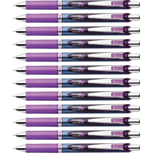 Pentel EnerGel Deluxe RTX Retractable Liquid Gel Pen, Fine Line, Needle Tip, Violet Ink - Pack of 12 - image 1 of 2