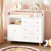 FUFU&GAGA White Baby Changing Table Storage Cabinet Leather Handles Multifunction Foldable Operating Table - 2 of 4