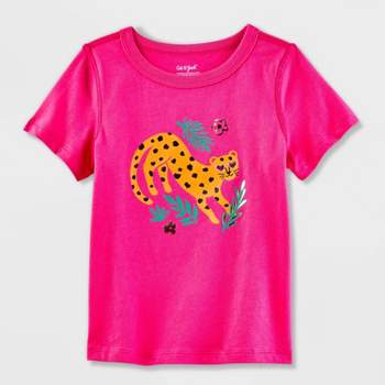 Toddler Adaptive Leopard Short Sleeve Graphic T-Shirt - Cat & Jack™ Bright Pink