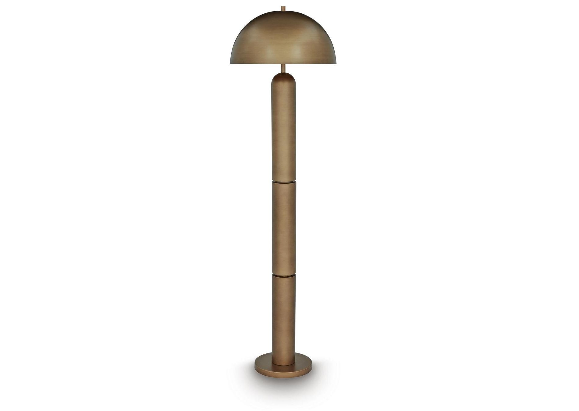Signature Design by Ashley Wendfield Metal Floor Lamp, Antique Gold Finish, Contemporary Dome Shade Floor Lamp