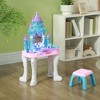 Qaba Kids Vanity Set with Mirror and Stool, Makeup Table with Light, Music, Hair Dryer, Girls Pretend Play Toys for 3-6 Years - 2 of 4
