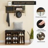 31.5" Small Shoe Bench, Entryway Bench With Shoe Storage, Hall Tree Shoe Bench Industrial 6 in 1 Coat/Shoe Rack, for Entryway, Hallway, Living Room - 4 of 4