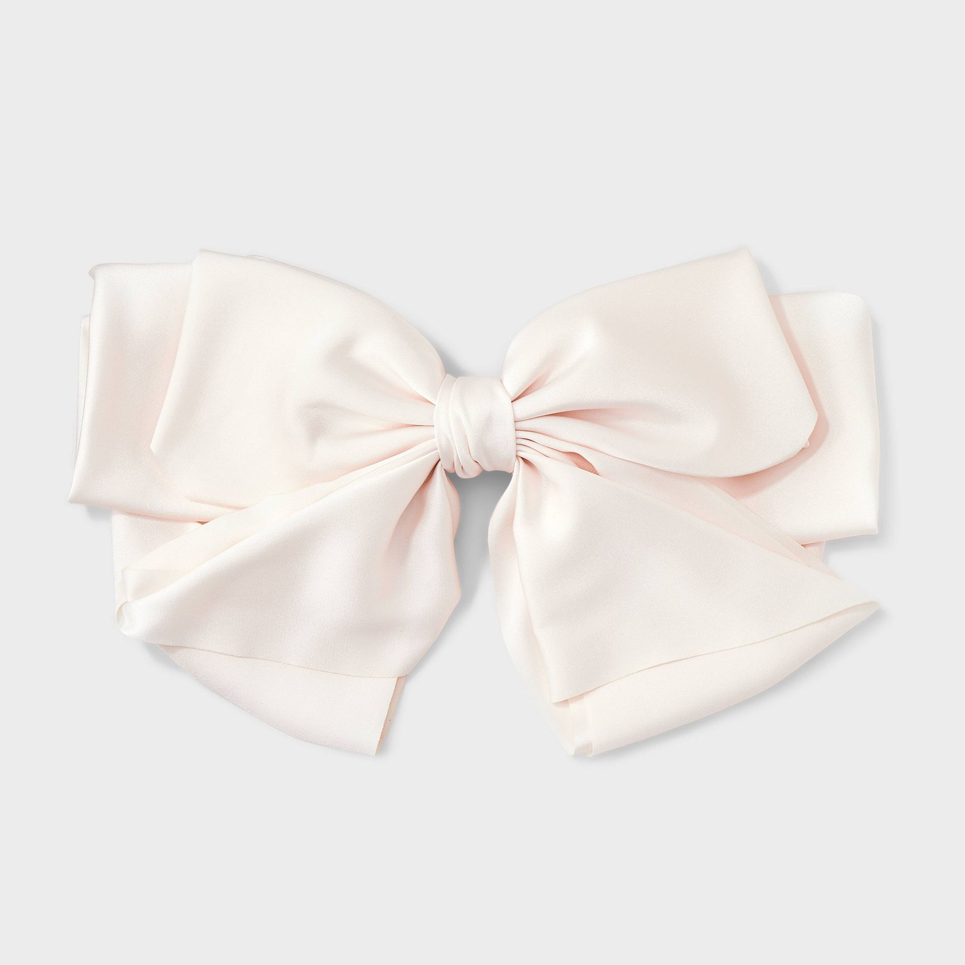 Satin Bow Hair Barrette - A New Day™ Cream
