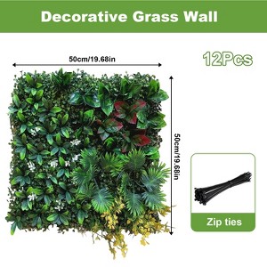 Artificial Wall Panels 20 x 20 Inch,Grass Wall Panels with Zip Tiles.Greenery Backdrop Privacy Screen for Indoor and Outdoor Decor,6/12/16 Pack - 1 of 4