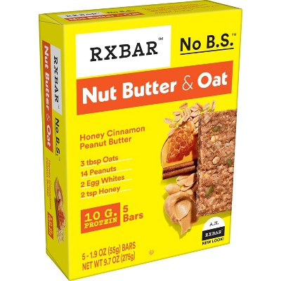 Rxbar Nut Butter & Oat Honey Cinnamon Peanut Butter Protein Bars - 9 ...