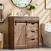 SinCiDo Bathroom Vanity with Sink, 30in Wide Farmhouse Bathroom Sink Cabinet with Sliding Barn Door & Drawers & Adjustable Shelves - 4 of 4