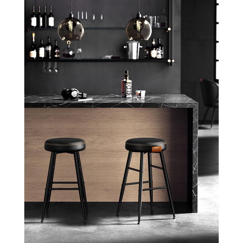 VASAGLE EKHO Collection - Bar Stools Set of 2, Kitchen Counter Stools, Breakfast Stools, Synthetic Leather with Stitching,24.8-Inch Tall, 3 of 11