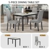 5-Piece Dining Set with Faux Marble Top: Stylish Wooden Ensemble for Kitchen or Dining Room, White + Dark Espresso - 2 of 4