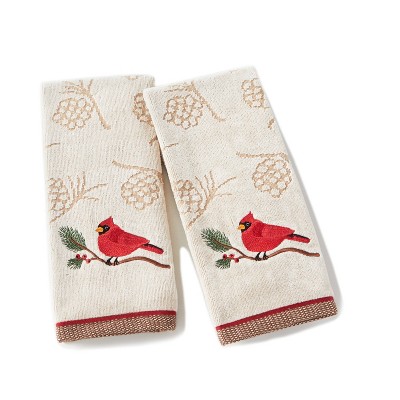 2pc Woodland Winter Hand Towel Set Red - Skl Home : Target