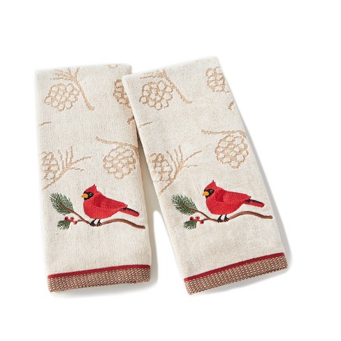 2pk Cardinal Hand Towel Set White - Linum Home Textiles