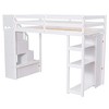 TIRAMISUBEST Twin Size Loft Bed with 4 Storage Drawers and Stairs, Wooden Loft BedFrame with Shelves and Storage Staircase - 4 of 4