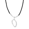 Silpada 'We Go Together' Sterling Silver Leather Pendant Necklace, 17" + 2" - 2 of 4