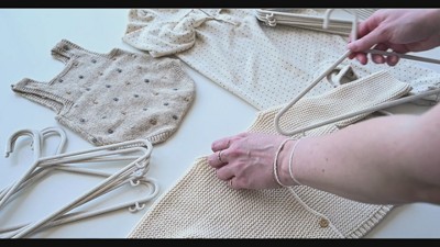 Speckled Cream Baby Wheat Straw Clothes Hangers - Pack of 30