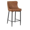 HomeRoots Set of Two 26" Orange and Black Metal and Faux Leather Low Back Counter Height Bar Chairs - 4 of 4