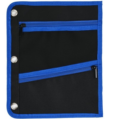 Enday Large Pencil Pouch for 3 Ring Binder, 3-Pocket Flat Pencil Pouch, Zippered Binder Pencil Pouches