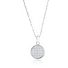 Bella Silver Sterling Silver, Round Pave CZ Necklace & Earrings Set - Silver - 16+2 Inch - 3 of 4