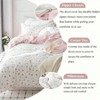 Modern Pink White Floral Duvet Cover Set, Breathable Soft Cotton, Zipper Closure, Durable Wrinkle Resistant - 4 of 4