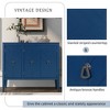 Lycvki Adjustable Shelf Storage Sideboard with 3 Retro Metal Handles and 4 Pinewood Legs - 3 of 4